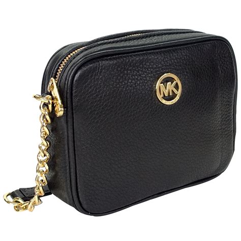 michael kors flat crossbody purse black|mk purses black with gray.